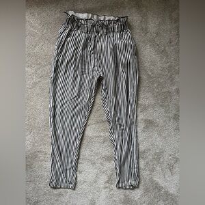 Women’s Billabong Black and White Striped Pants, size M